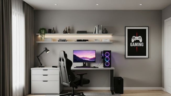 7 Desain Kamar Gaming Minimalis Estetis Nyaman dan Sempurna untuk Rumah Mungil